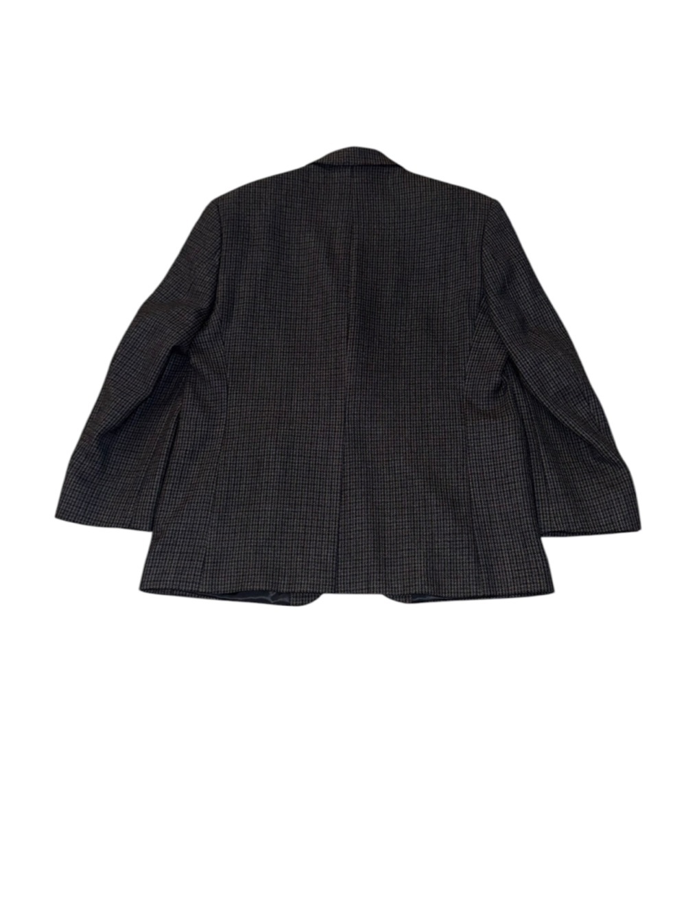 NWT LAUREN RALPH LAUREN navy Houndstooth 2 button lambs wool Blazer coat sz 42s - Picture 6 of 11